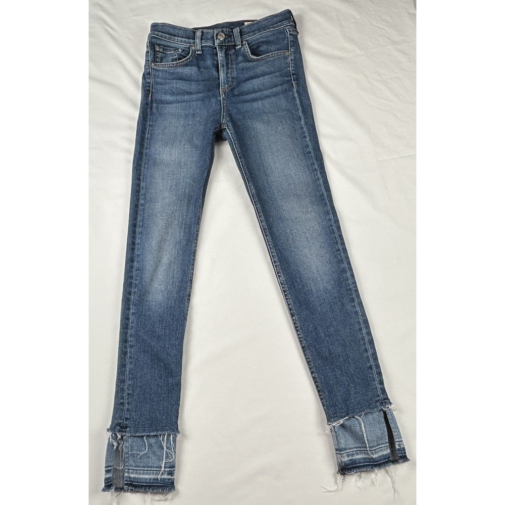 Rag & Bone Jeans Women's Capri 10" Crows Nest Raw Hem Slit Crop‎ Skinny SIze 24